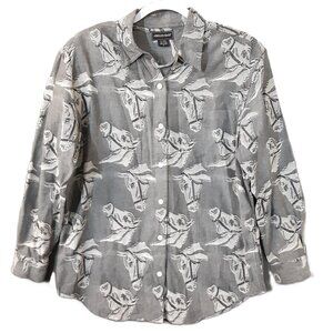 Vintage Angelique Woman's Top Size MEDIUM, Horses, Cowgirl, Button up, Y2K